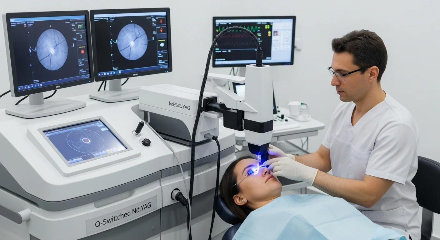 Advanced laser eye treatment equipment in a modern ophthalmology clinic